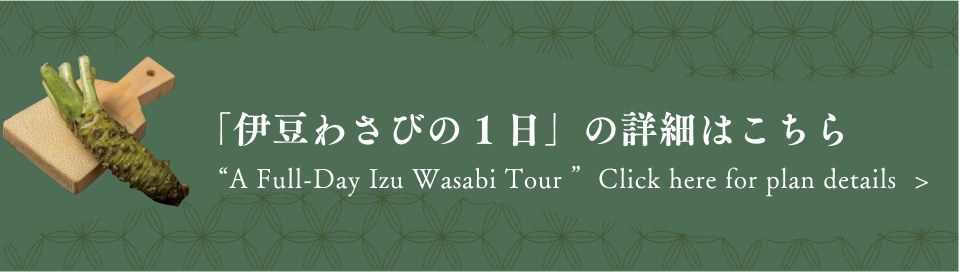 「伊豆わさびの1日」の詳細はこちら｜A Full-Day Izu Wasabi Tour. Click here for the plan details.