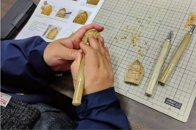 お地蔵様のお守り作り体験|The experience of making goodluck chairm of JIZO STATUE wood carving